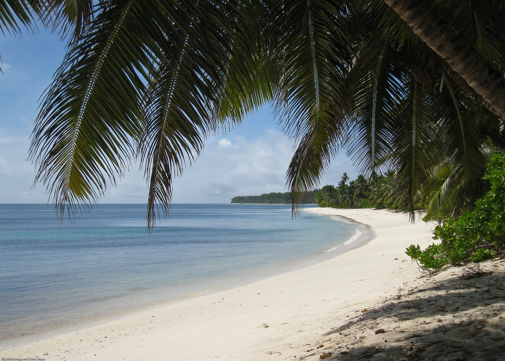 Pláž na ostrove Desroches Island