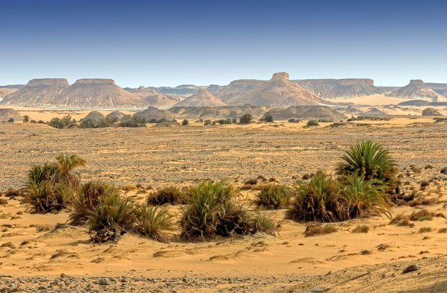 Pohľad na jednu z egyptských púští.