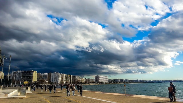 Pohľad na pobrežie mesta Thessaloniki