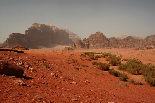 Skalné útvary v oblasti Wadi Rum