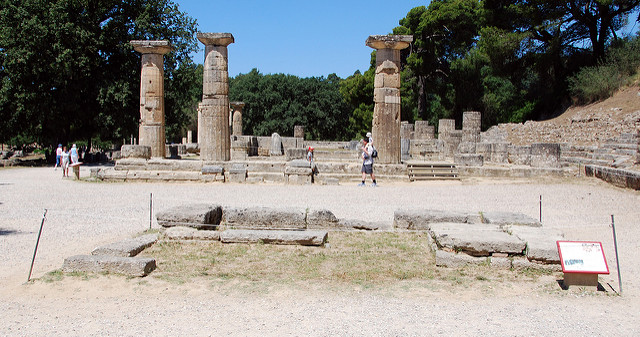 Pozostatky chrámu v Olympii