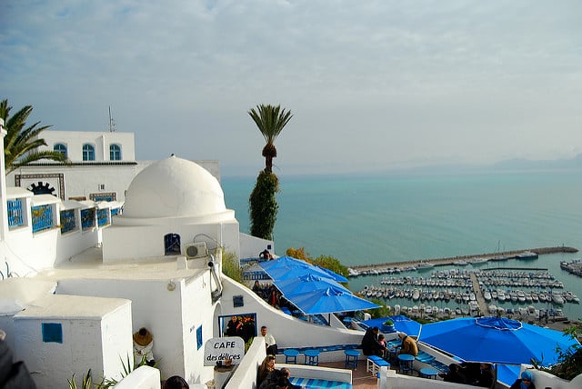 Pohľad na prístav v Tunisku