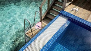 Romantic overwater villa with private pool