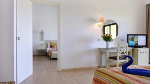 Family room in the bungalow with connecting door