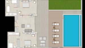 Deluxe Two Bedroom Bungalow Suite s privátnym bazénom, sea view
