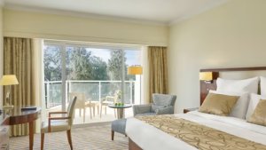 Deluxe room with side pyramid view