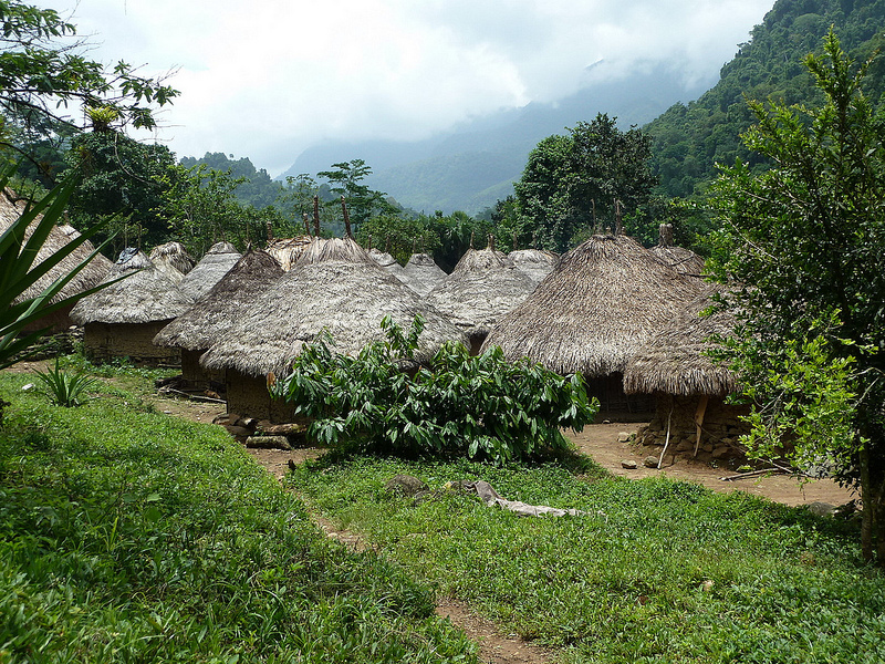 Obydlia pôvodných obyvateľov pri Ciudad Perdida