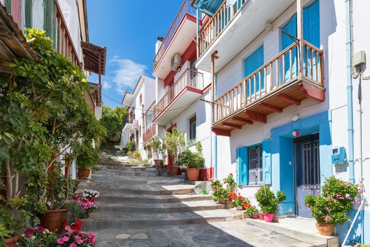 architektúra na ostrove Skopelos