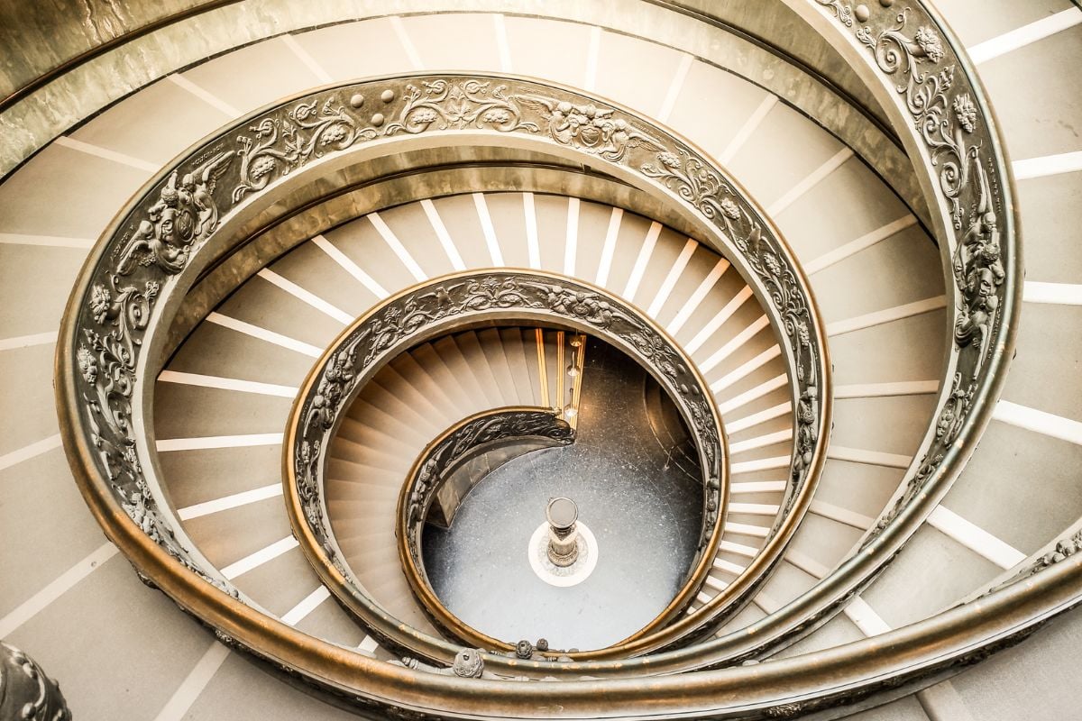 Ikonické schodisko, Vatikánske múzeá, Rím, Vatikán